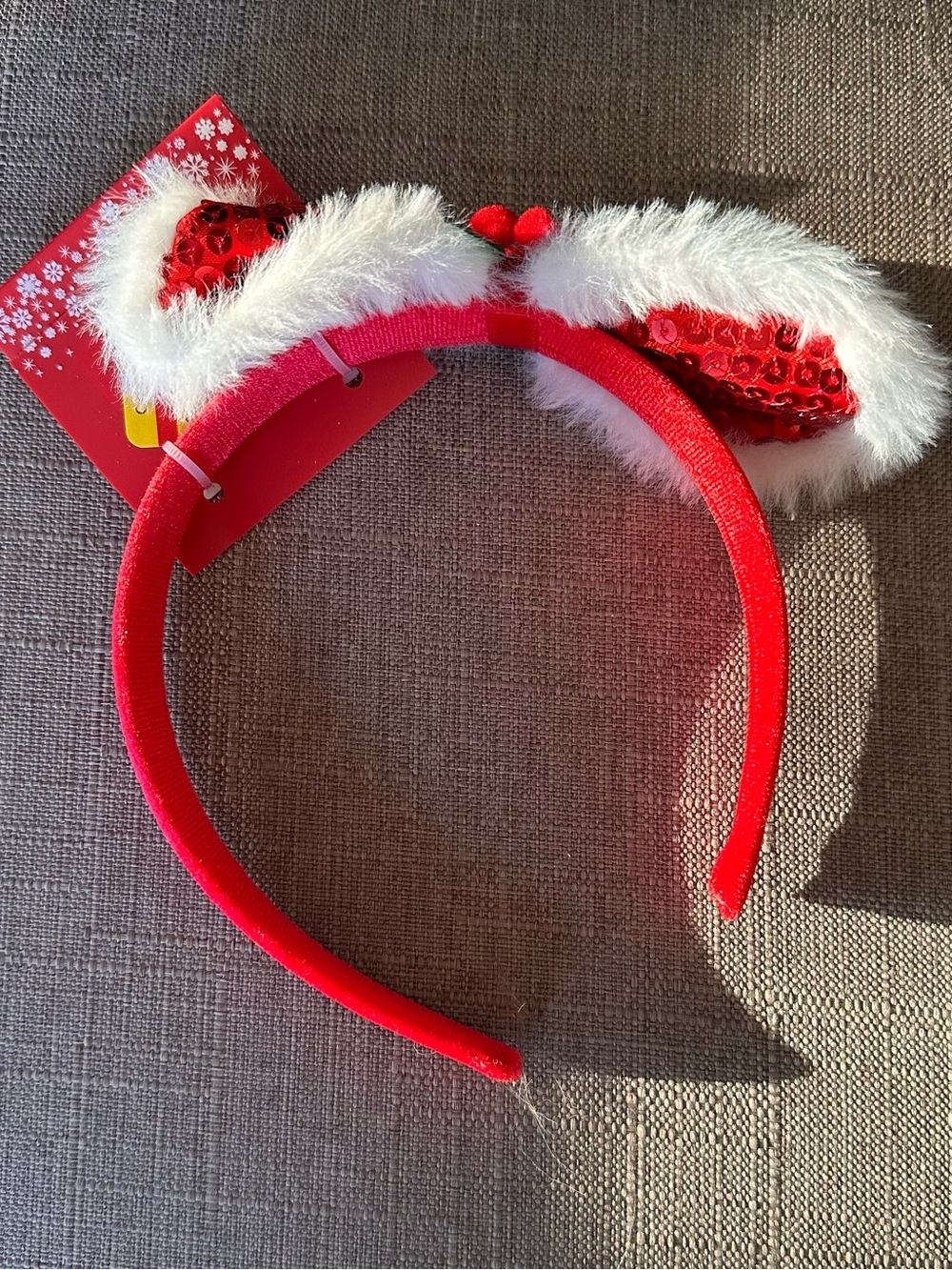 Red Sequin Furry Cat Ear Headband